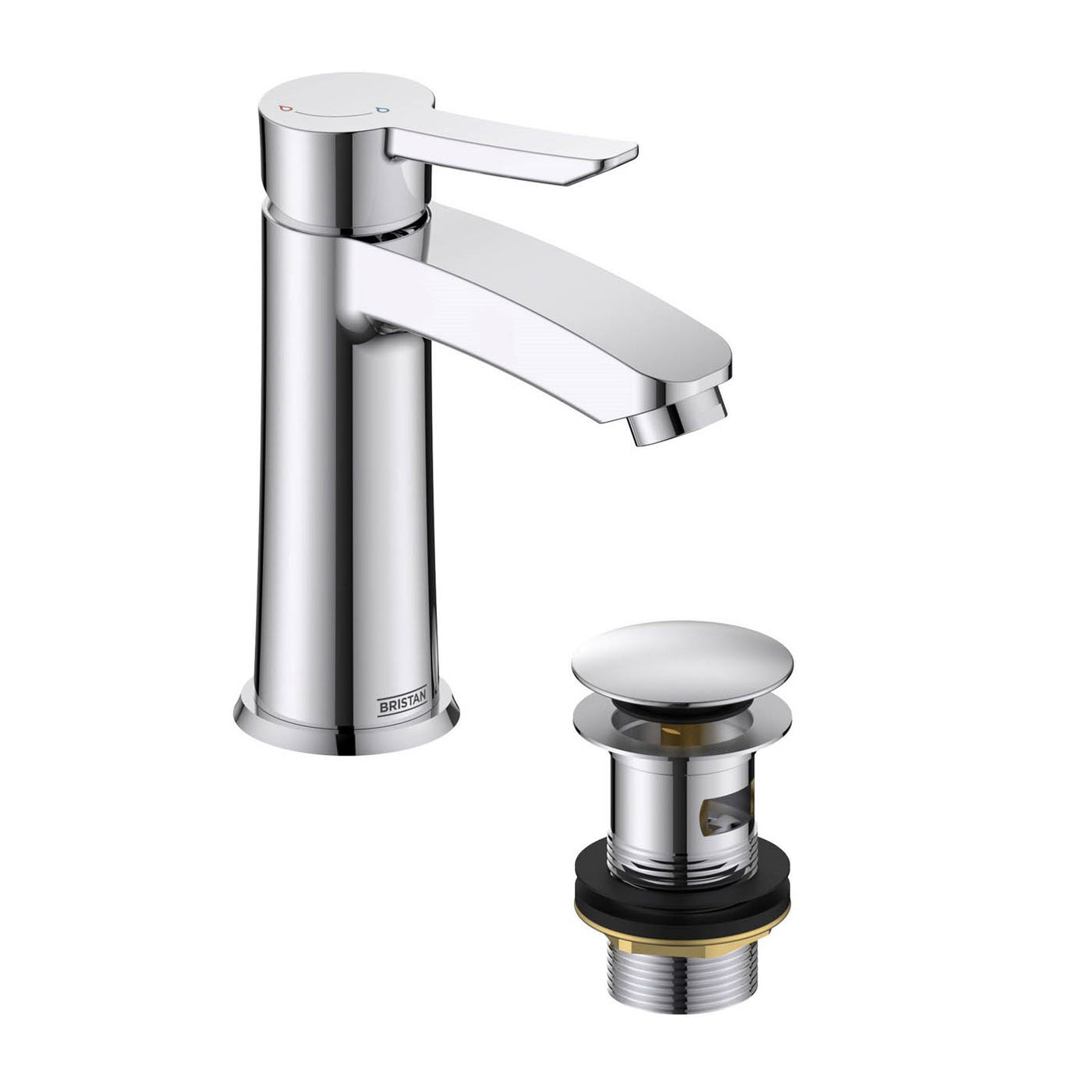 Bristan Basin Mixer Tap Apelo Polished Chrome Effect Round Single Lever Modern - Image 5