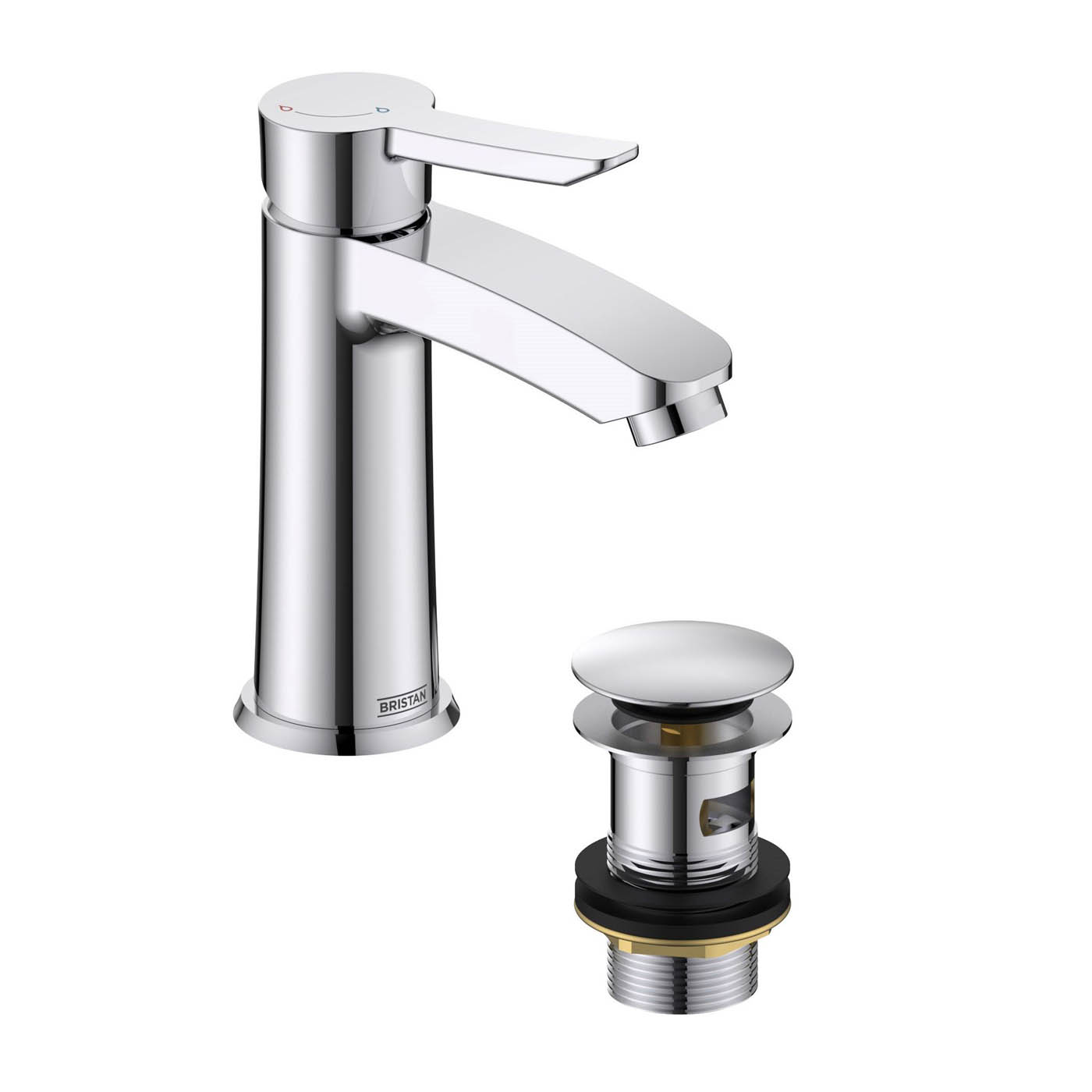 Bristan Basin Mixer Tap Apelo Polished Chrome Effect Round Single Lever Modern - Image 5