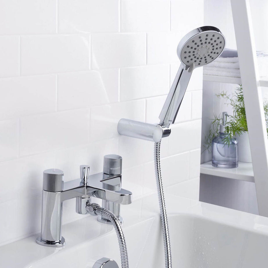 Bristan Bath Filler Tap Shower Mixer Chrome Round Head 3 Spray Pattern Bathroom - Image 1