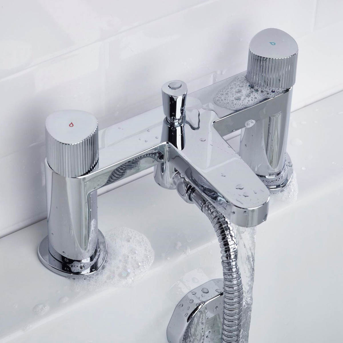 Bristan Bath Filler Tap Shower Mixer Chrome Round Head 3 Spray Pattern Bathroom - Image 4