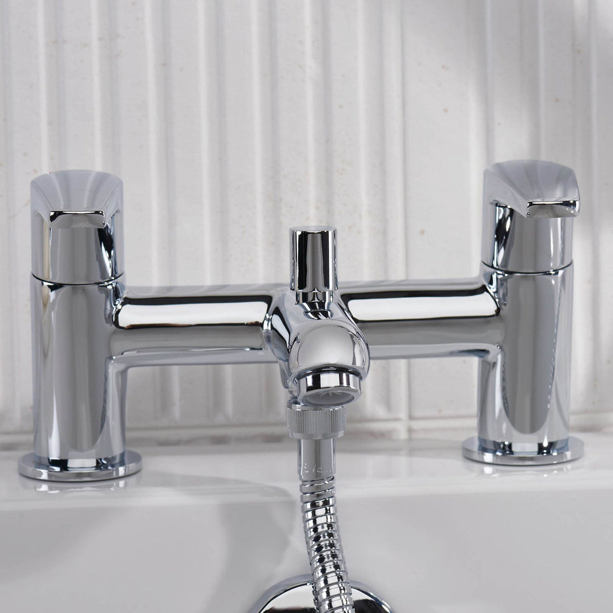 Bristan Bath Filler Tap Mixer Shower Chrome Dual Lever Single Spray Pattern - Image 9