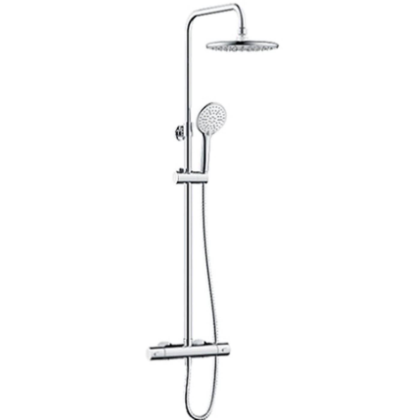 Bristan Buzz Chrome effect Rear fed Thermostatic Mixer Shower with 2 heads - Image 1