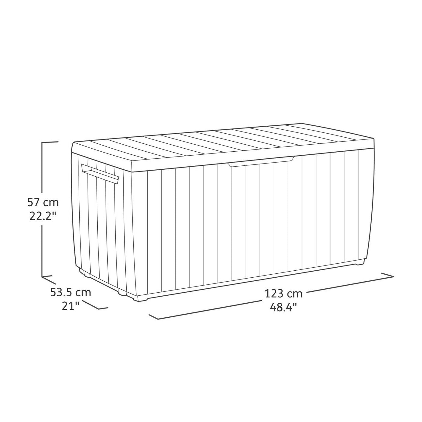 Keter Darwin 305L Resin Garden storage box - Green - Image 3
