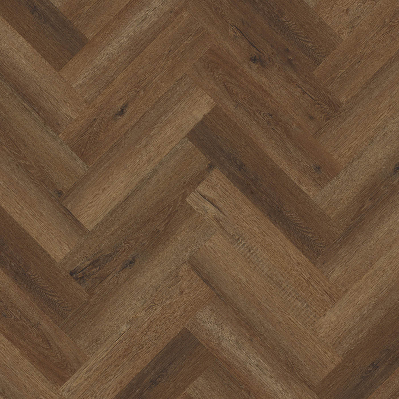 Dark brown Oak effect Embossed Herringbone Luxury vinyl click Planks, 1.95m² - Image 3