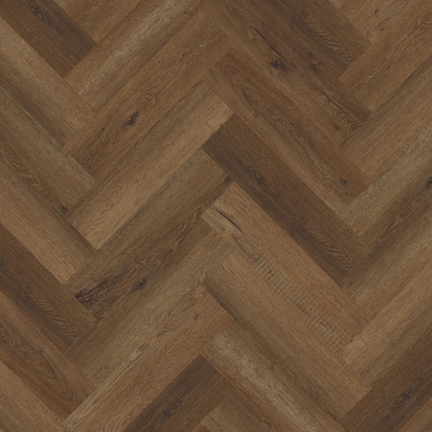 Dark brown Oak effect Embossed Herringbone Luxury vinyl click Planks, 1.95m² - Image 3