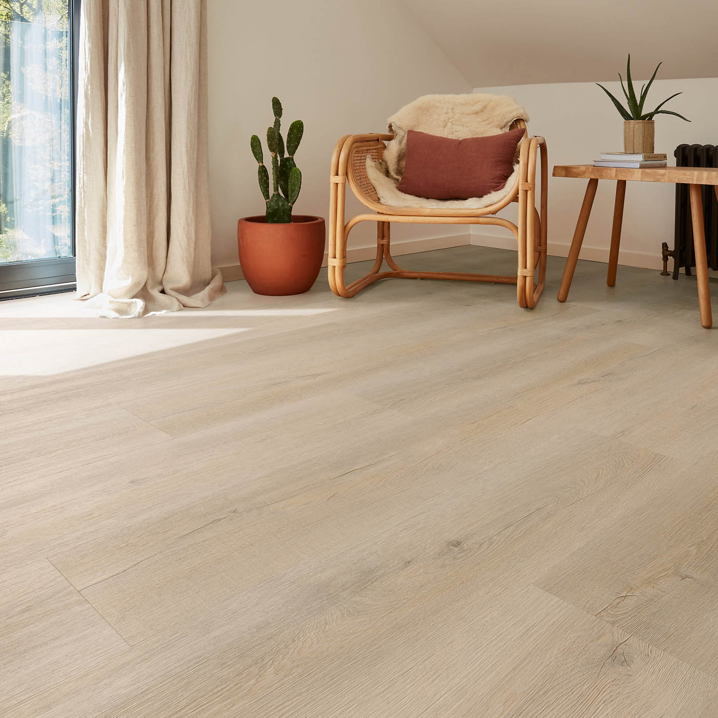 Beige & Taupe Light oak effect Embossed vinyl click Planks, 3.2m² - Image 2