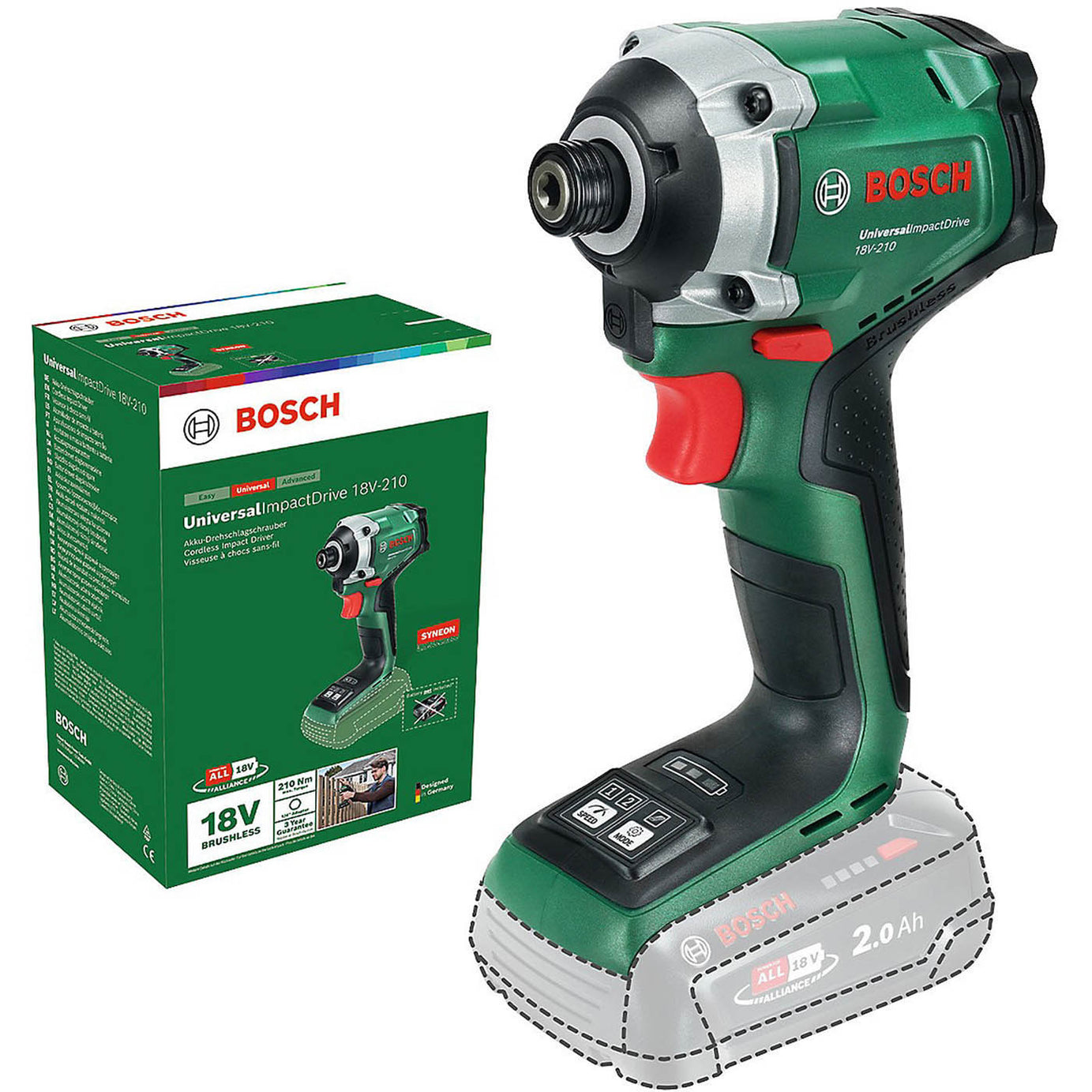 Bosch Impact Driver UniversalImpactDrive 18V-210 06039E7000 Compact Body Only - Image 1