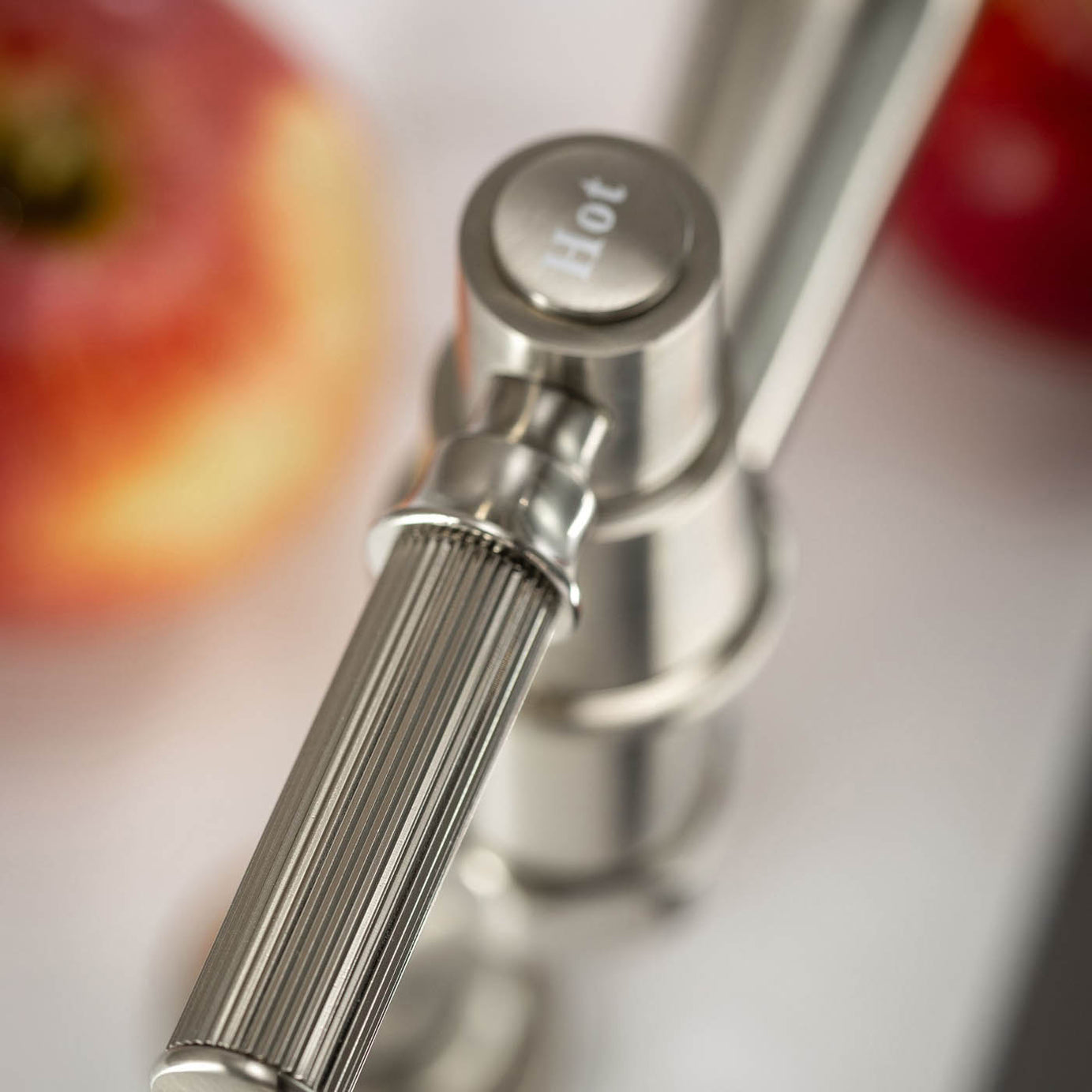 Abode Kitchen Sink Mixer Tap Dual Lever Nickel Effect Swivel Traditional - Image 8