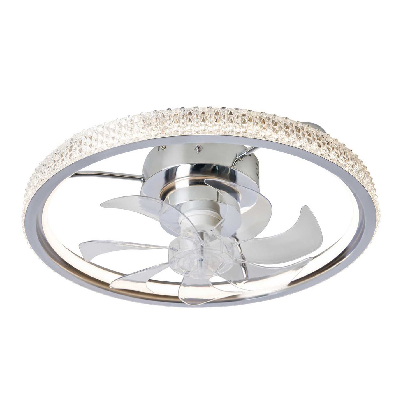 Inlight Modern Chrome effect LED Ceiling fan light - Image 3
