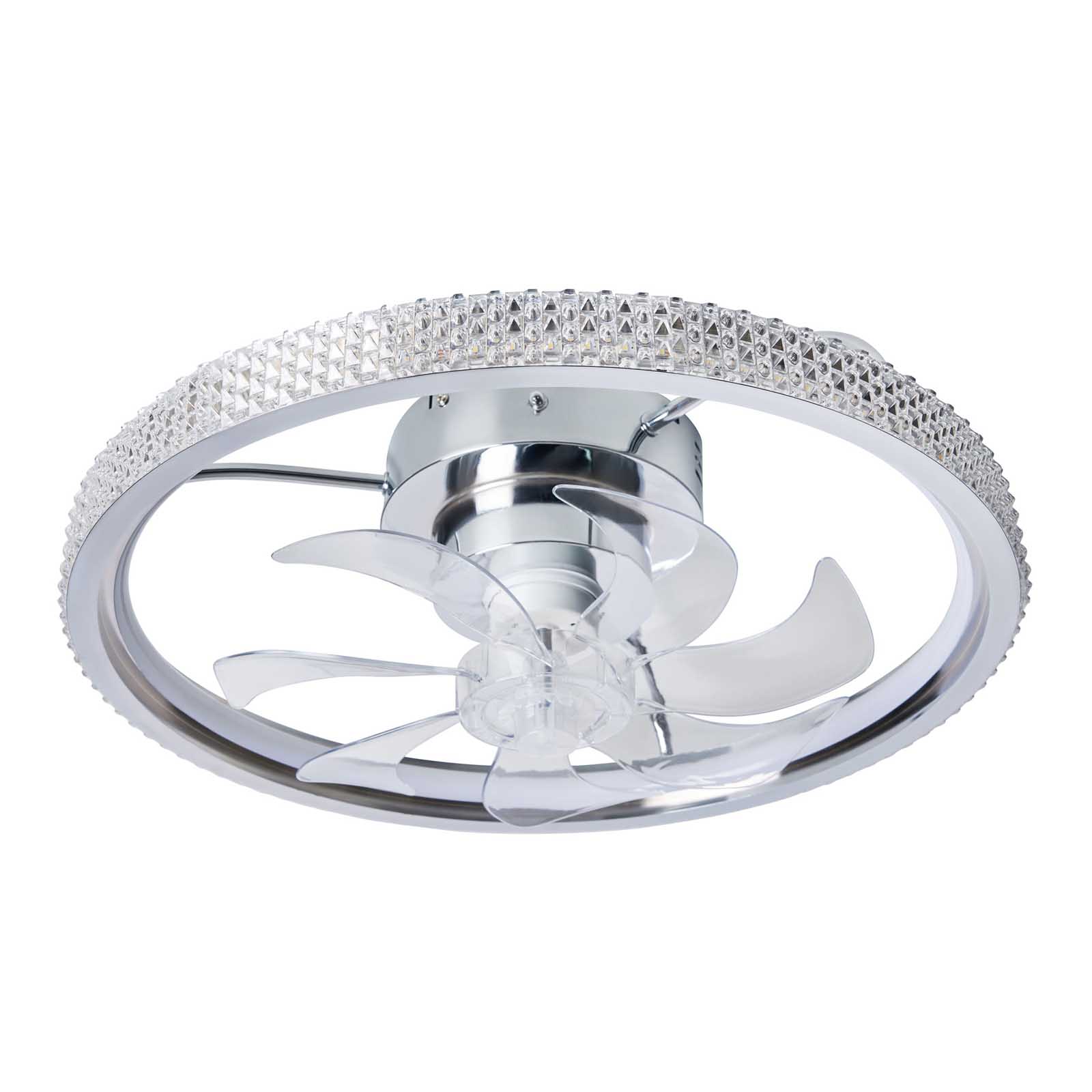 Inlight Modern Chrome effect LED Ceiling fan light - Image 5