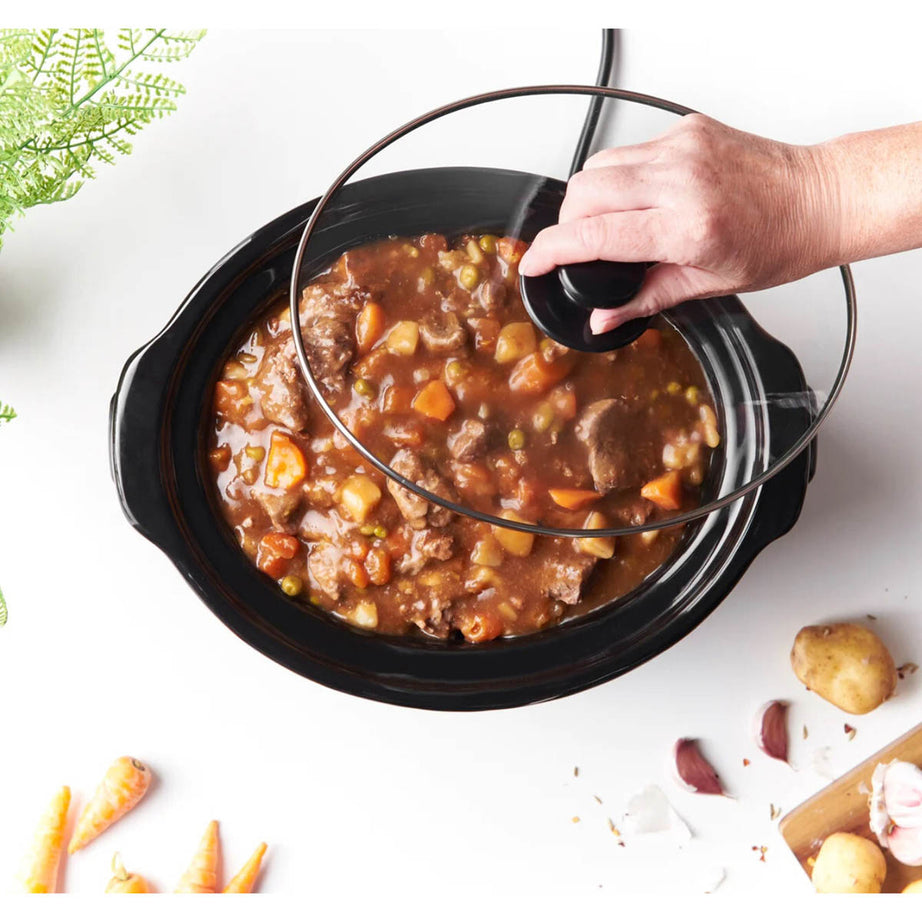 Slow Cooker 3.5L Stainless Steel Tempered Glass Lid Aluminium Non-Stick Bowl - Image 2