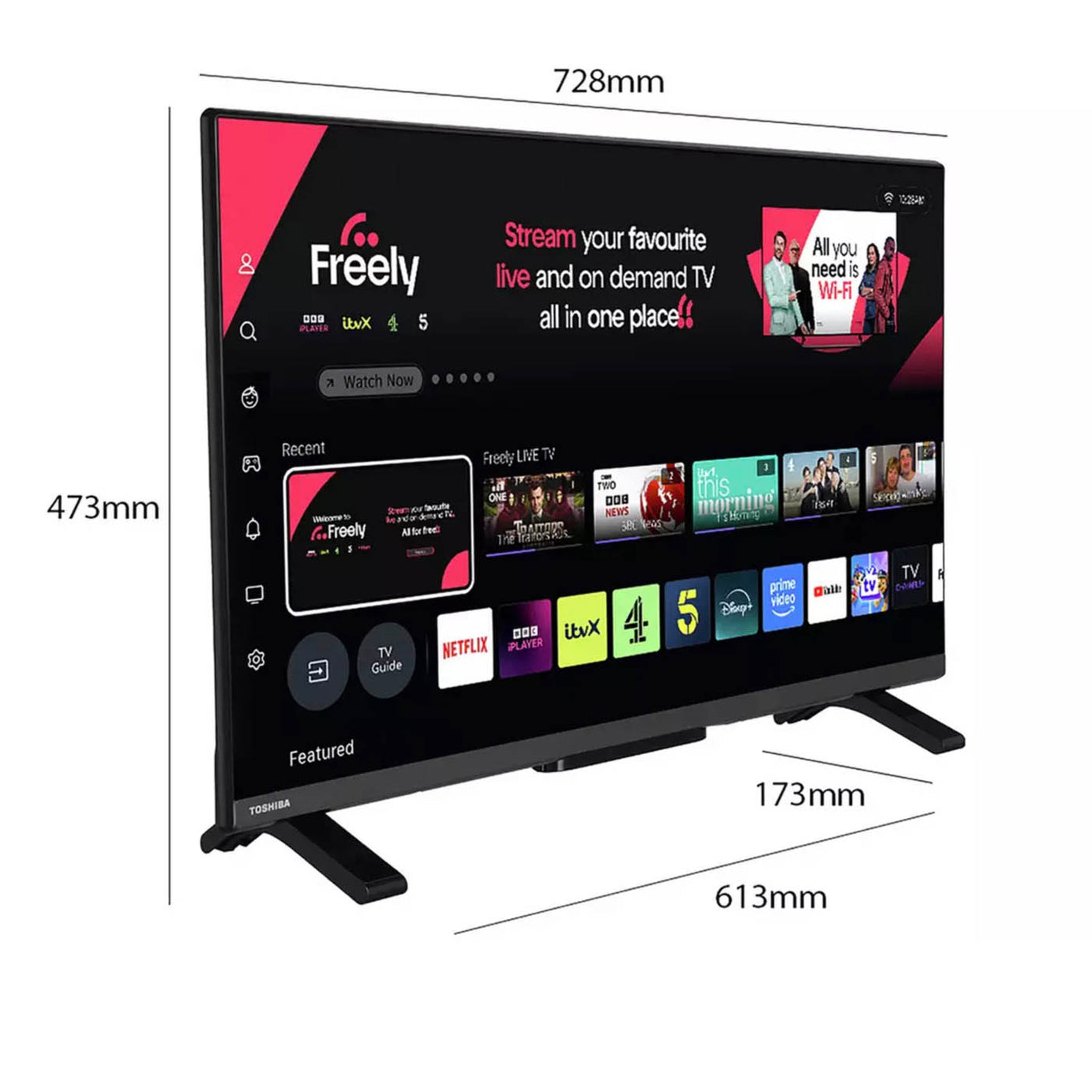 Toshiba HD Ready Smart TV 32 Inch 32WV2553DB HDR DLED Dolby Audio Freely - Image 9