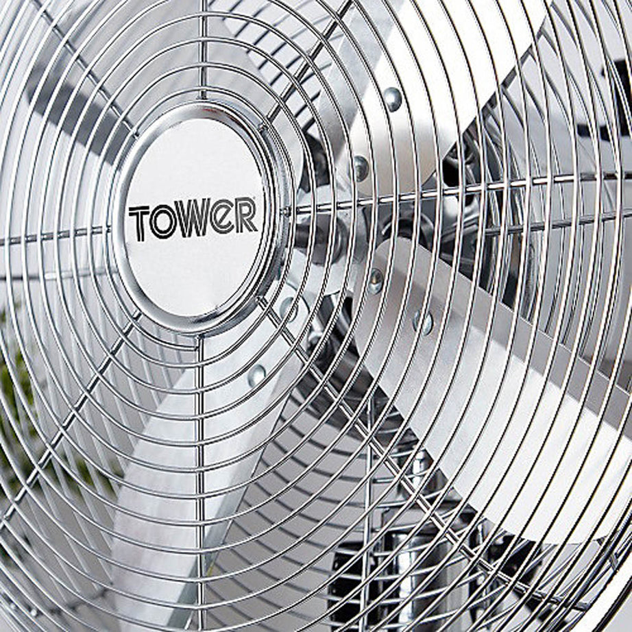 Tower Desk Fan T605000 Metal 3 Speed Oscillating Portable Office Home Indoor - Image 4