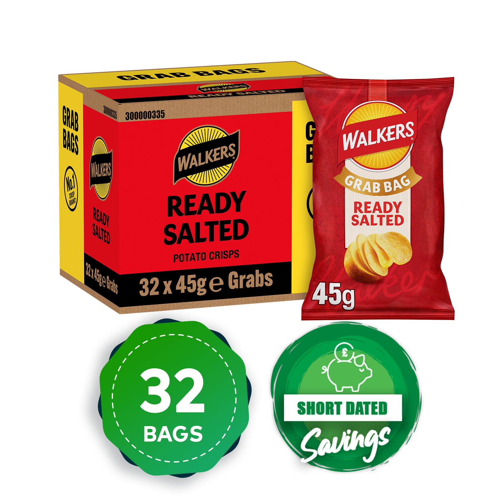Walkers Crisps Ready Salted Sharing Pack 32 x 45g - Image 10
