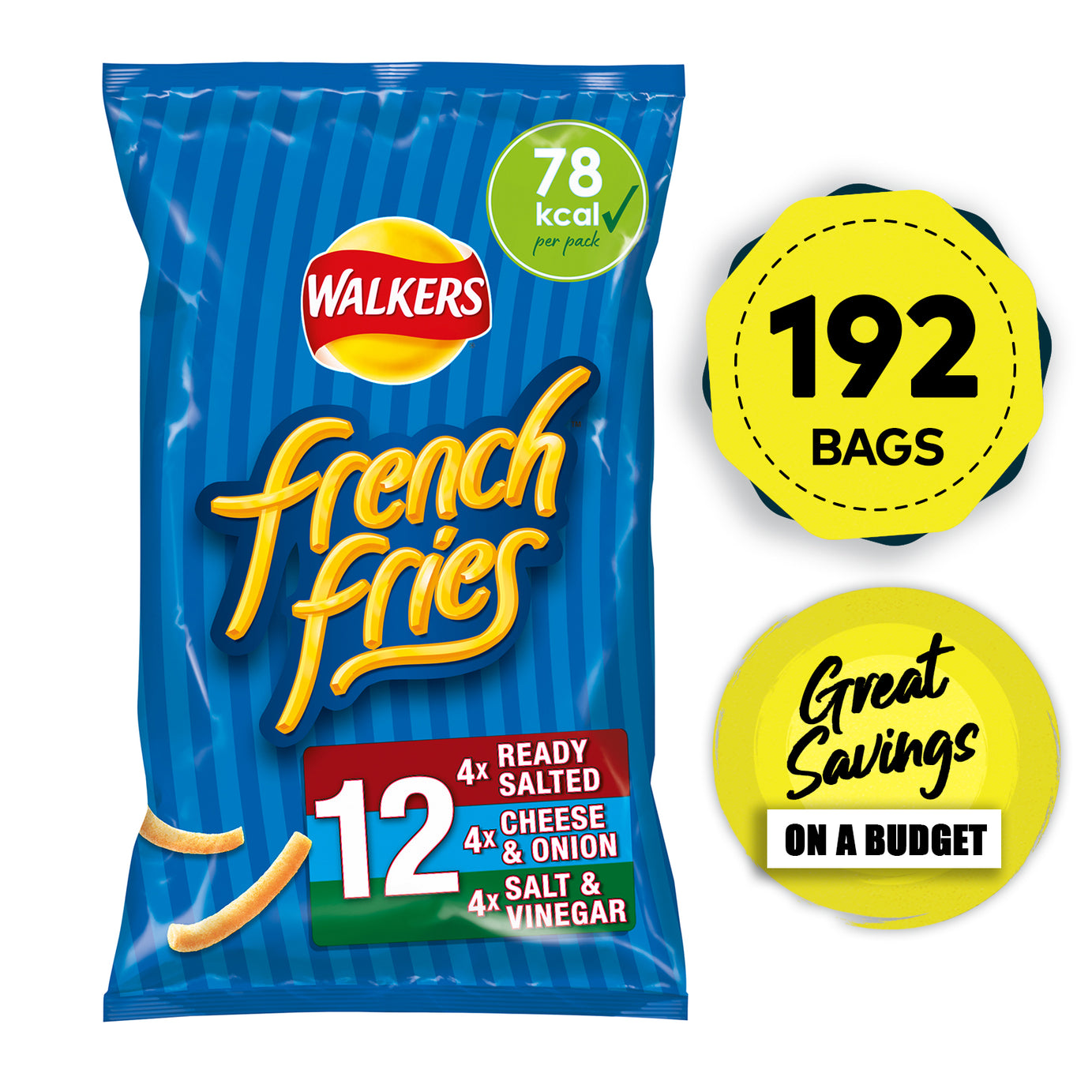 Walkers Crisps French Fries Salt Onion Snacks Mix of 16 x 12 Bags - Image 1