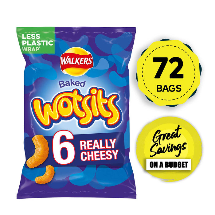 Walkers Crisps Baked Wotsits Really Cheesy Snacks 72 Bags x 16.5g - Image 2