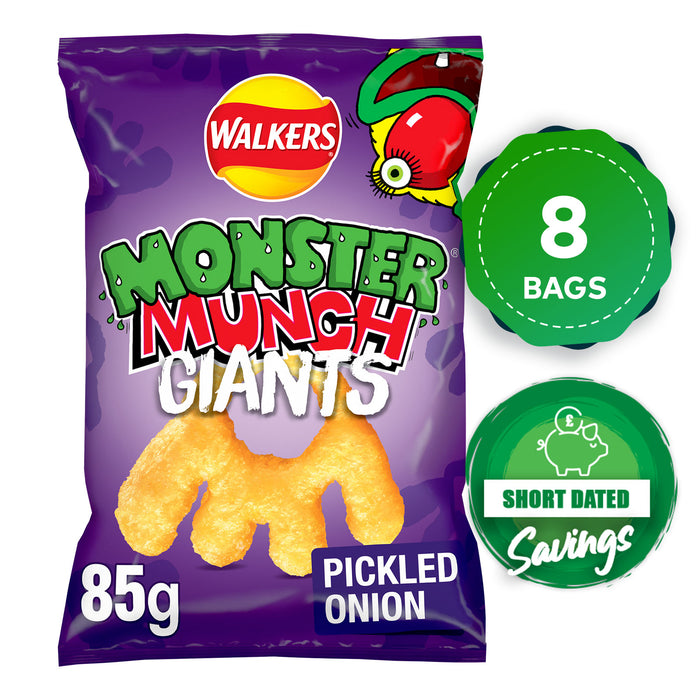 Walkers Crisps Monster Munch Giants Large Pickled Onion Snack 8x85g - Image 10