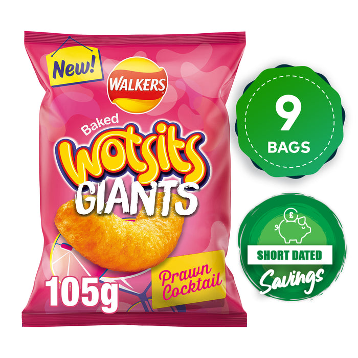 Walkers Crisps Wotsits Giants Prawn Cocktail Snacks Sharing 9 x 105g - Image 10