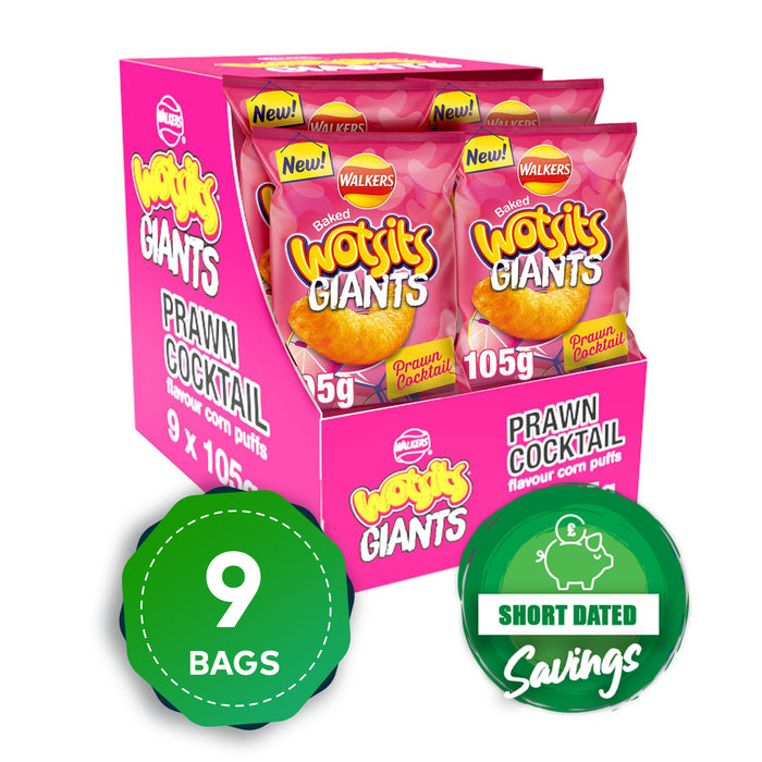 Walkers Crisps Wotsits Giants Prawn Cocktail Snacks Sharing 9 x 105g - Image 7