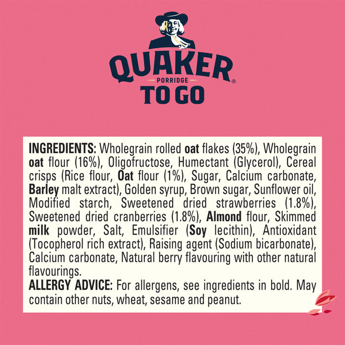 Quaker Oats Porridge To Go Golden Syrup Mix Berry Bars Bundle 24x55g - Image 8