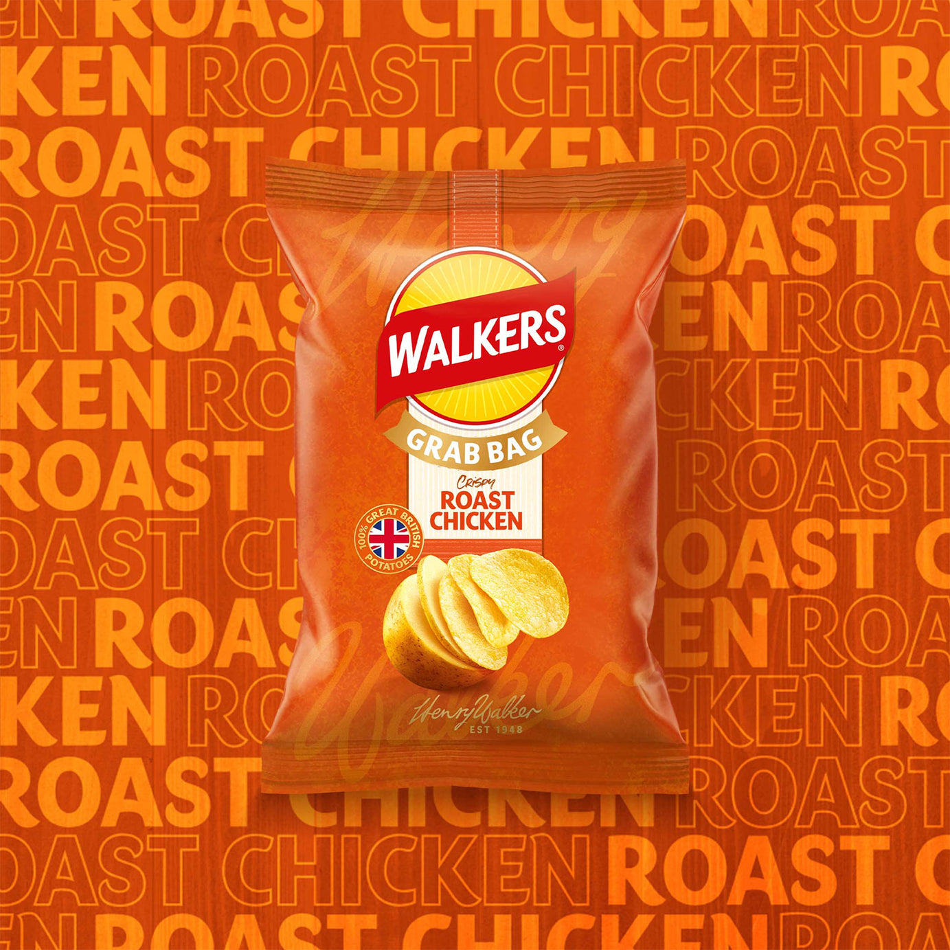 Walkers Roast Chicken Grab Bag Crisps 32 x 45g - Image 2