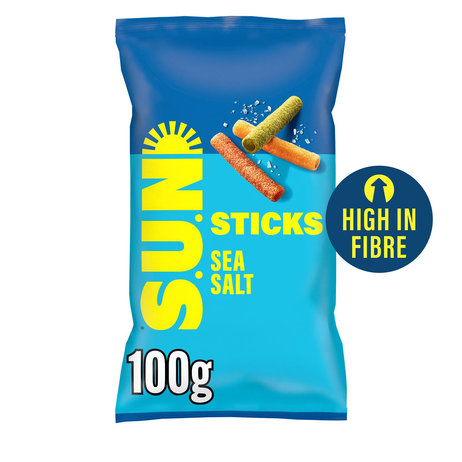 SUN Sticks Snacks Sea Salt Sharing Bag Crisps 8 x 100g - Image 2
