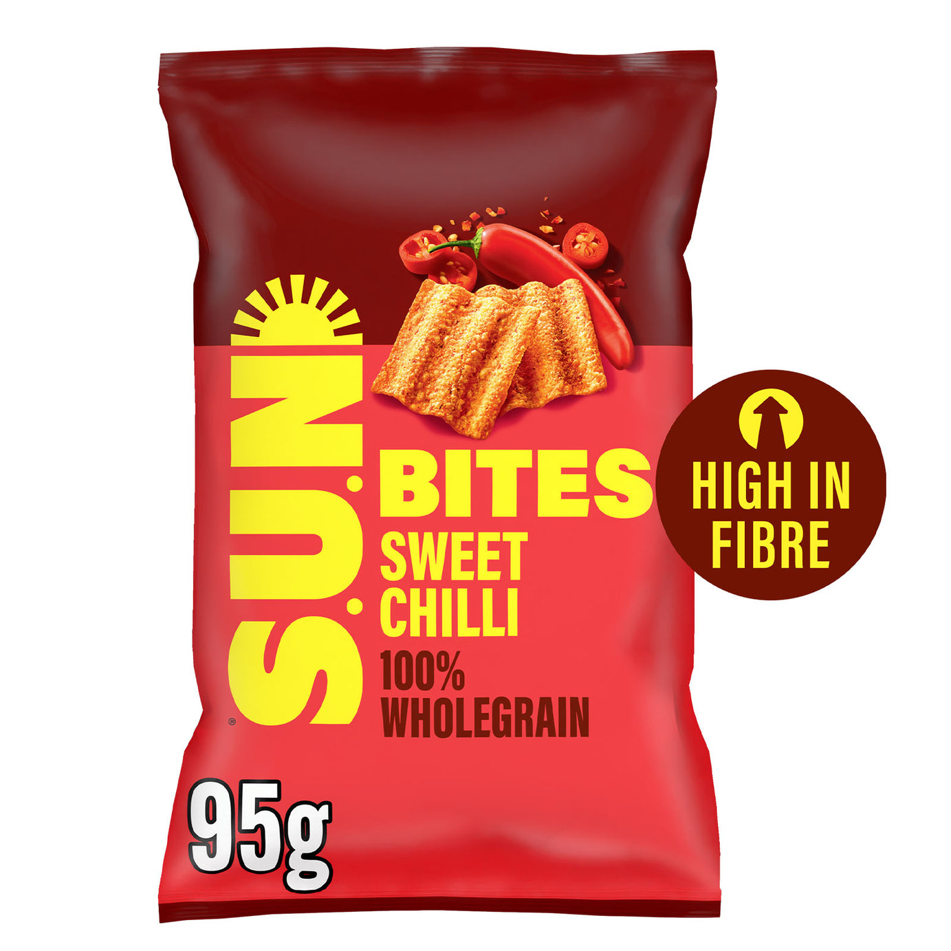 Sunbites Snacks Sweet Chilli Wholegrain Sharing Bag Crisps 12 x 95g - Image 2