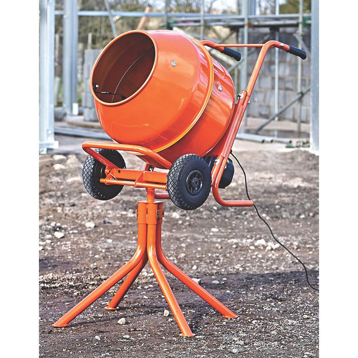 Concrete Cement Mixer Electric Portable With Stand NVR Safety Switch 134Ltr 370W - Image 2