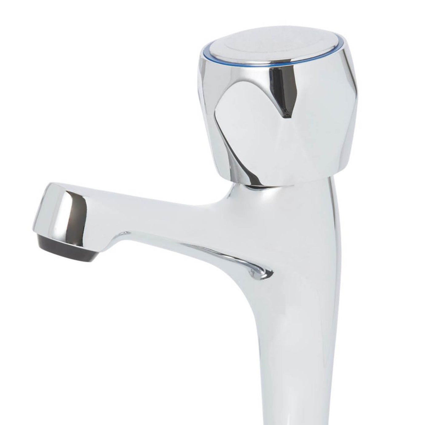 Kitchen Pillar Taps Chrome Round Head High Neck Full Turn Hot Cold Pair - Image 2