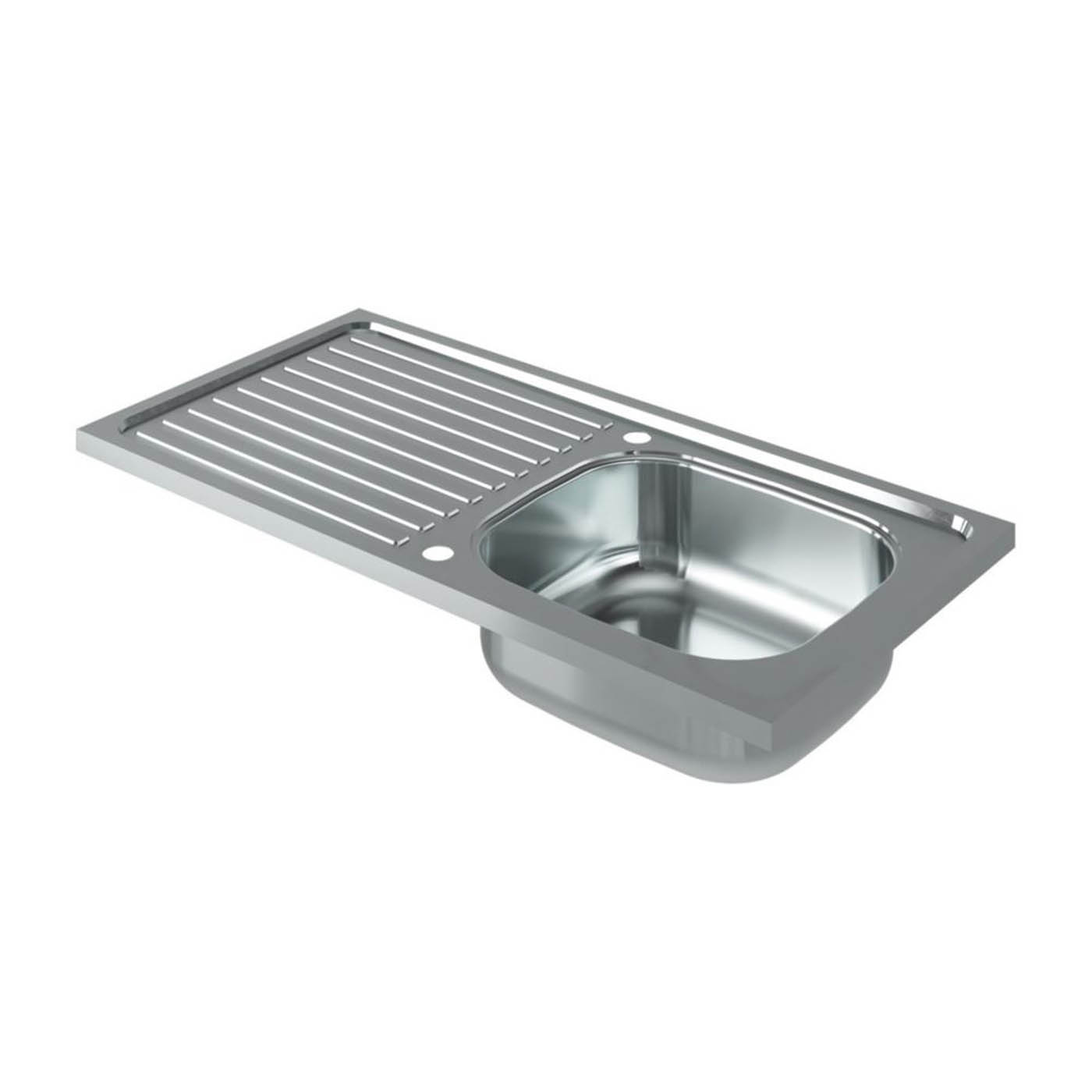 Utility 1 Bowl  Polished Stainless Steel Sink 1000mm x 500mm - Image 6
