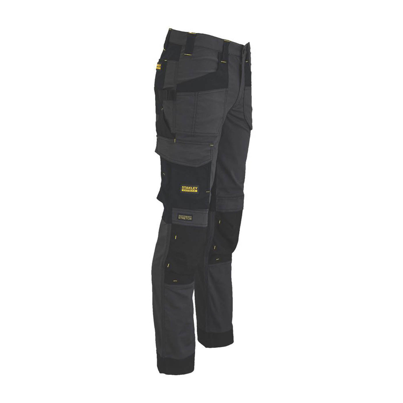 Stanley Work Trouser Mens Slim Fit Grey Black Stretch Multi Pockets 40W 31L - Image 5