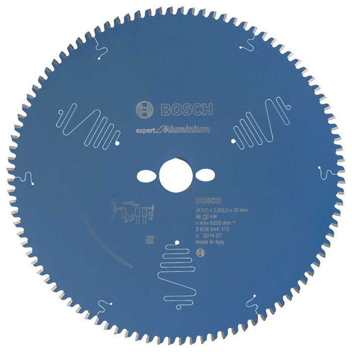 Bosch Circular Saw Blade 96T Aluminium Extra Fine Cut Carbide Teeth 305 x 30mm - Image 1