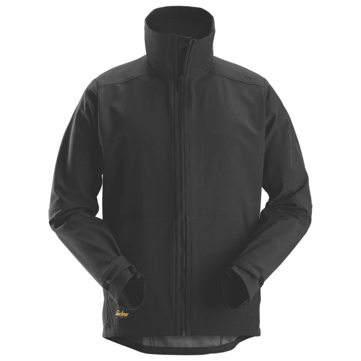Snickers Work Jacket Soft Shell Mens Black Windproof Full Zip 2X Large 52" Chest - Image 1