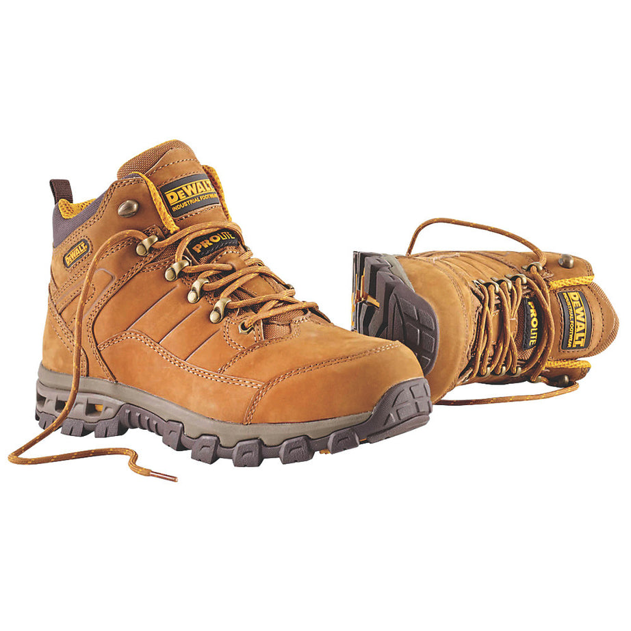 Dewalt Safety Boots Mens Wide Fit Brown Leather Work Shoes Aluminium Toe Size 10 - Image 1