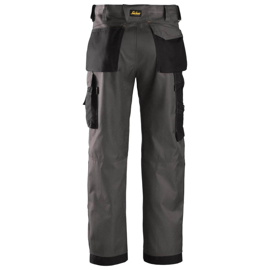 Snickers Mens Work Trousers DuraTwill Grey Loose Fit Pockets Durable W30 L32 - Image 1