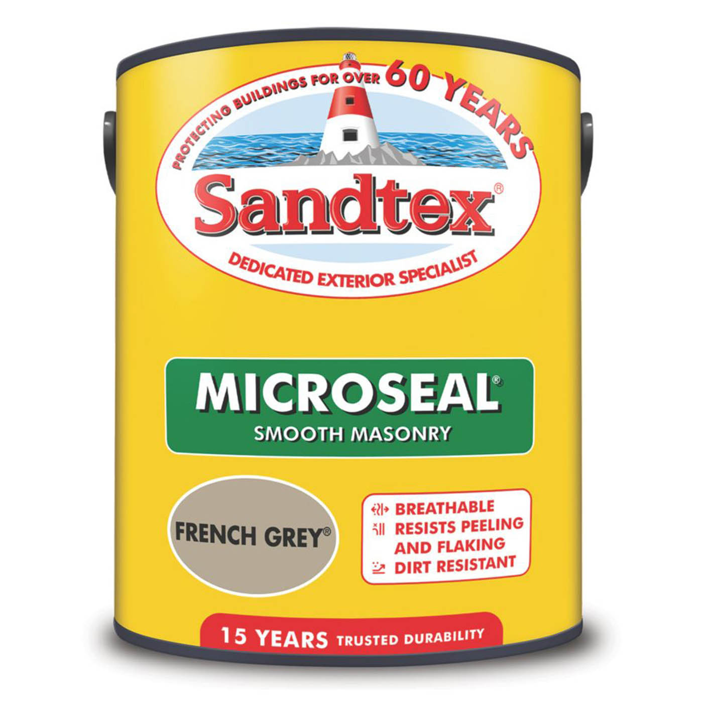 Sandtex Masonry Paint Ultra Smooth French Grey Outdoor Breathable Waterproof 5L - Image 2