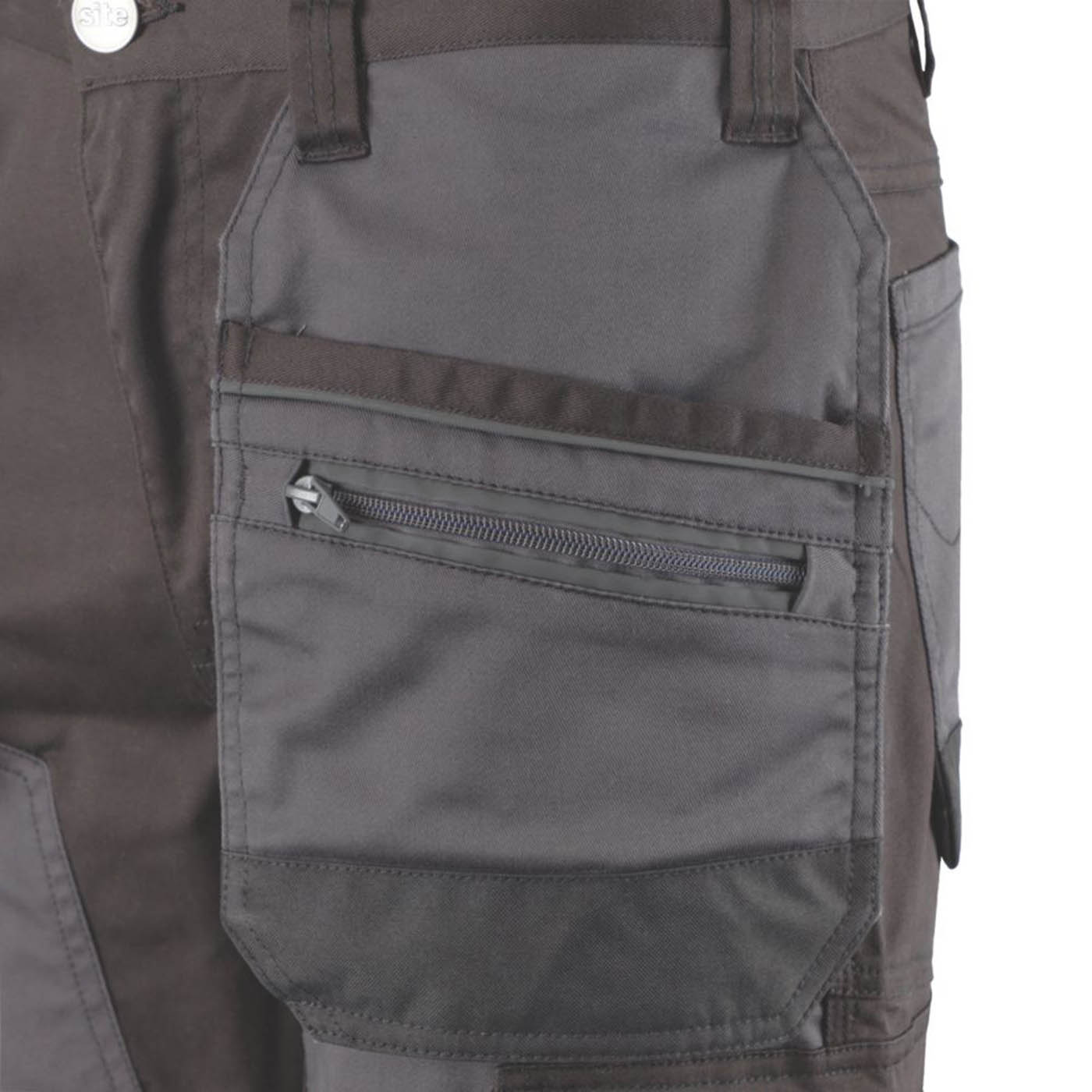 Site Bolden Holster Pocket Trousers Grey / Black 30" W 30" L - Image 5