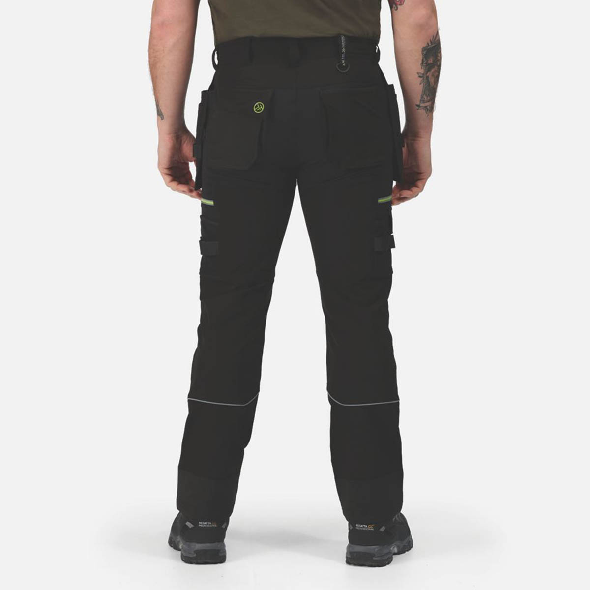 Regatta Work Trousers Mens Classic Fit Black Stretch Multi Pockets 46W 33L - Image 4