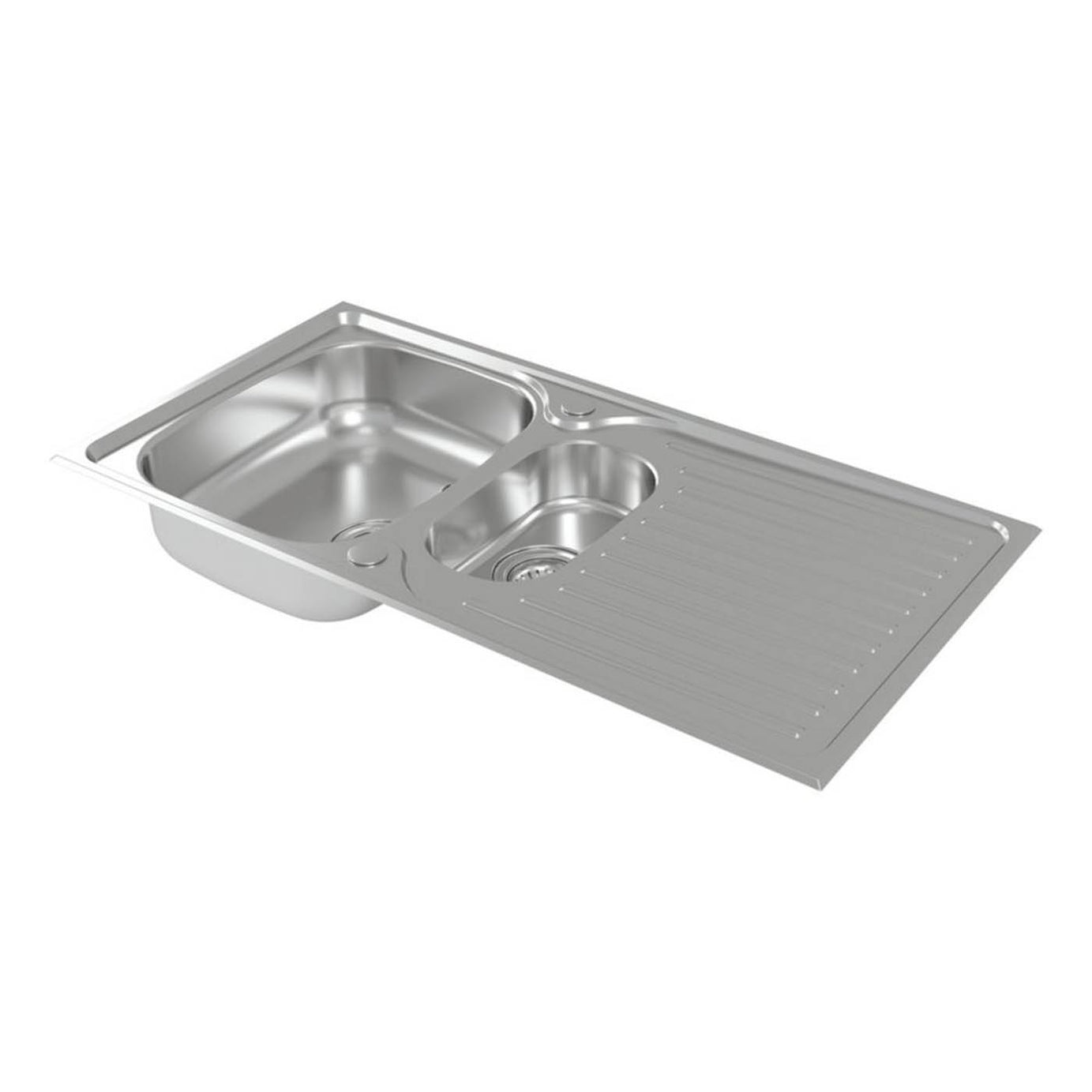 Carysil EA07 1.5 Bowl Stainless Steel Inset Kitchen Sink  965mm x 500mm - Image 1