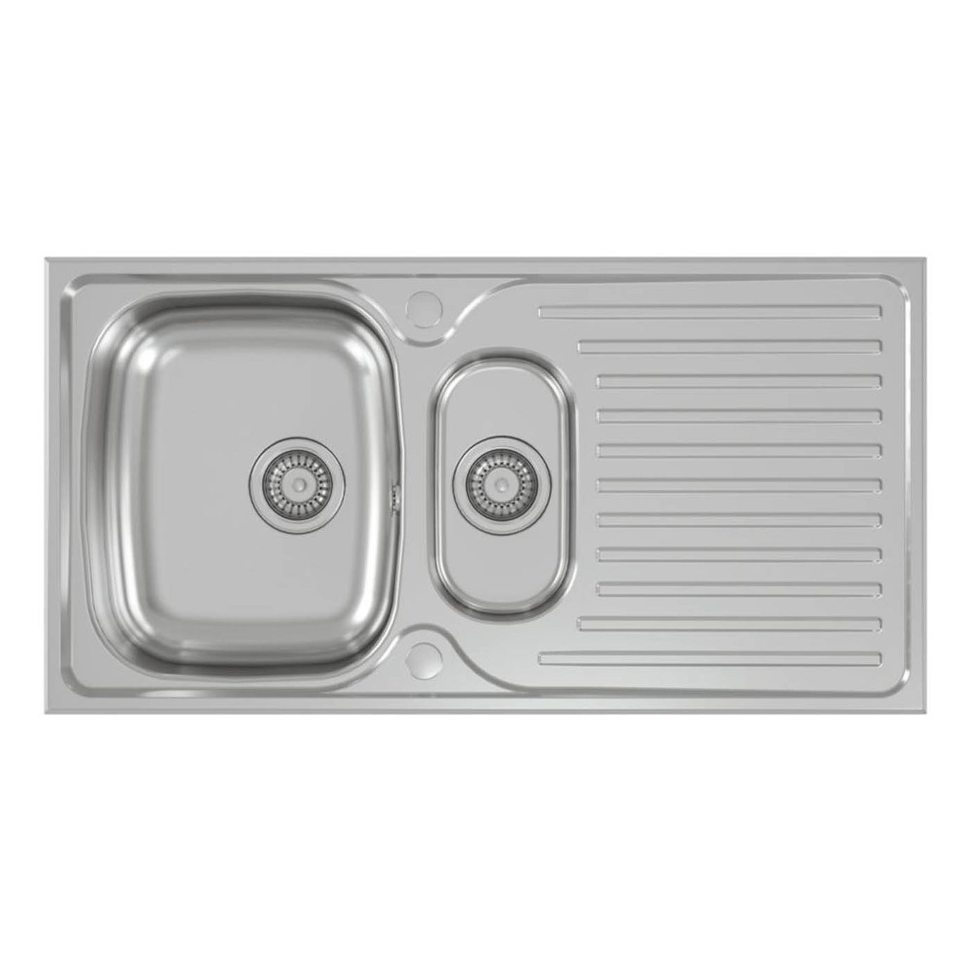 Carysil EA07 1.5 Bowl Stainless Steel Inset Kitchen Sink  965mm x 500mm - Image 2