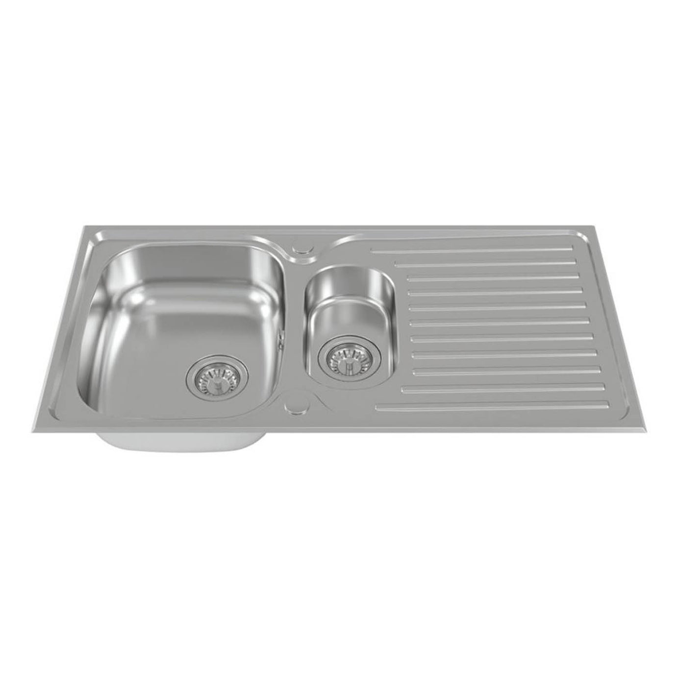 Carysil EA07 1.5 Bowl Stainless Steel Inset Kitchen Sink  965mm x 500mm - Image 3