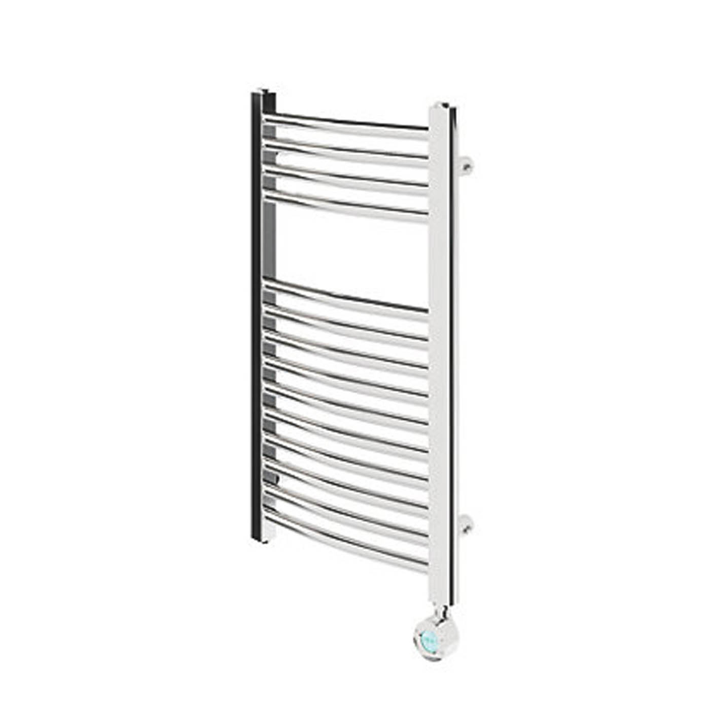 Flomasta 700mm x 400mm 512BTU Chrome Curved Electric Towel Radiator - Image 1