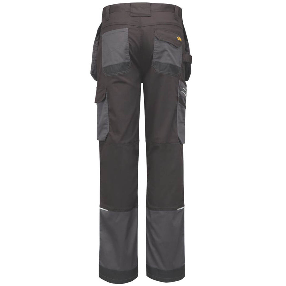 Site Work Trousers Mens Regular Fit Grey Black Stretch Holster Cargo 40"W 30"L - Image 3