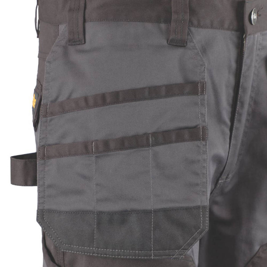 Site Work Trousers Mens Regular Fit Grey Black Stretch Holster Cargo 40"W 30"L - Image 5