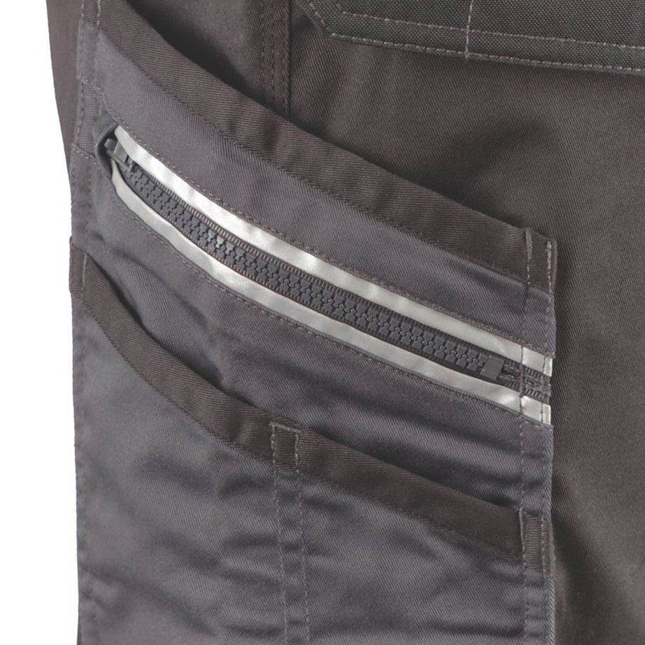 Site Work Trousers Mens Regular Fit Grey Black Stretch Holster Cargo 40"W 30"L - Image 6