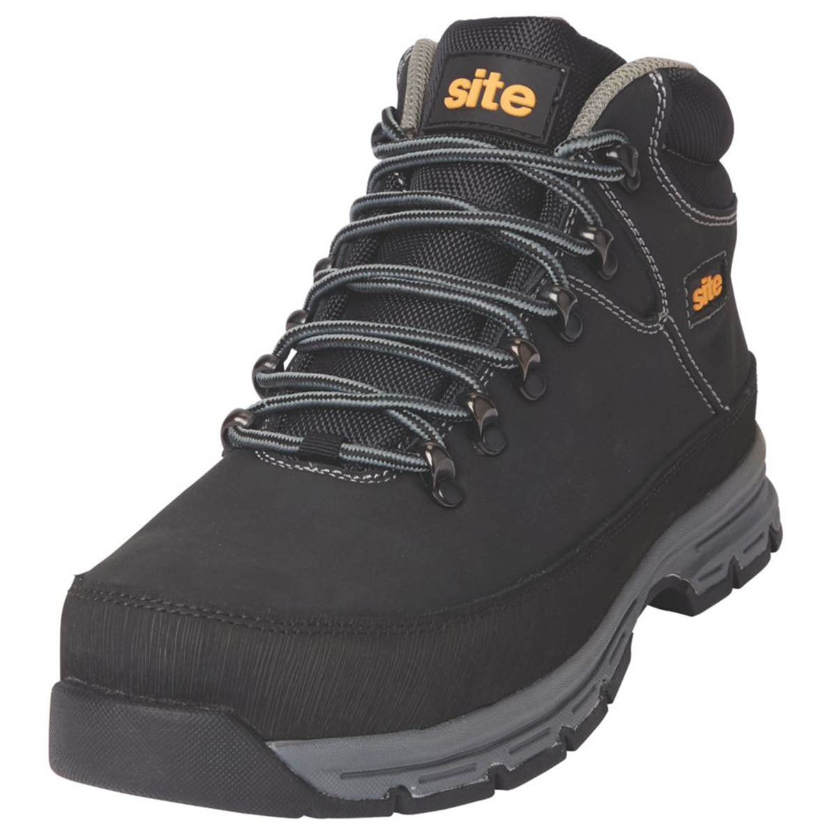 Site Unisex Safety Boots Black Nubuck Leather Steel Toe Cap Comfortable Size 7 - Image 2
