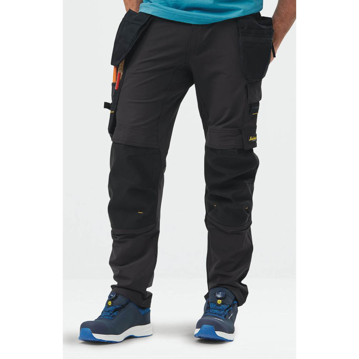 Snickers Work Trousers 6271 Stretch 14 Pockets Black Slim Breathable 35" W 32" L - Image 3