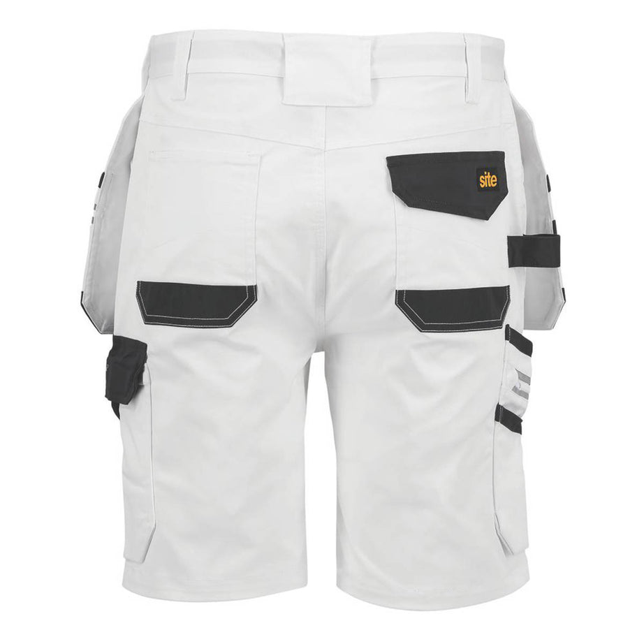 Site Mens Work Shorts White Grey Breathable Stretch Multi Pockets 38" W - Image 3
