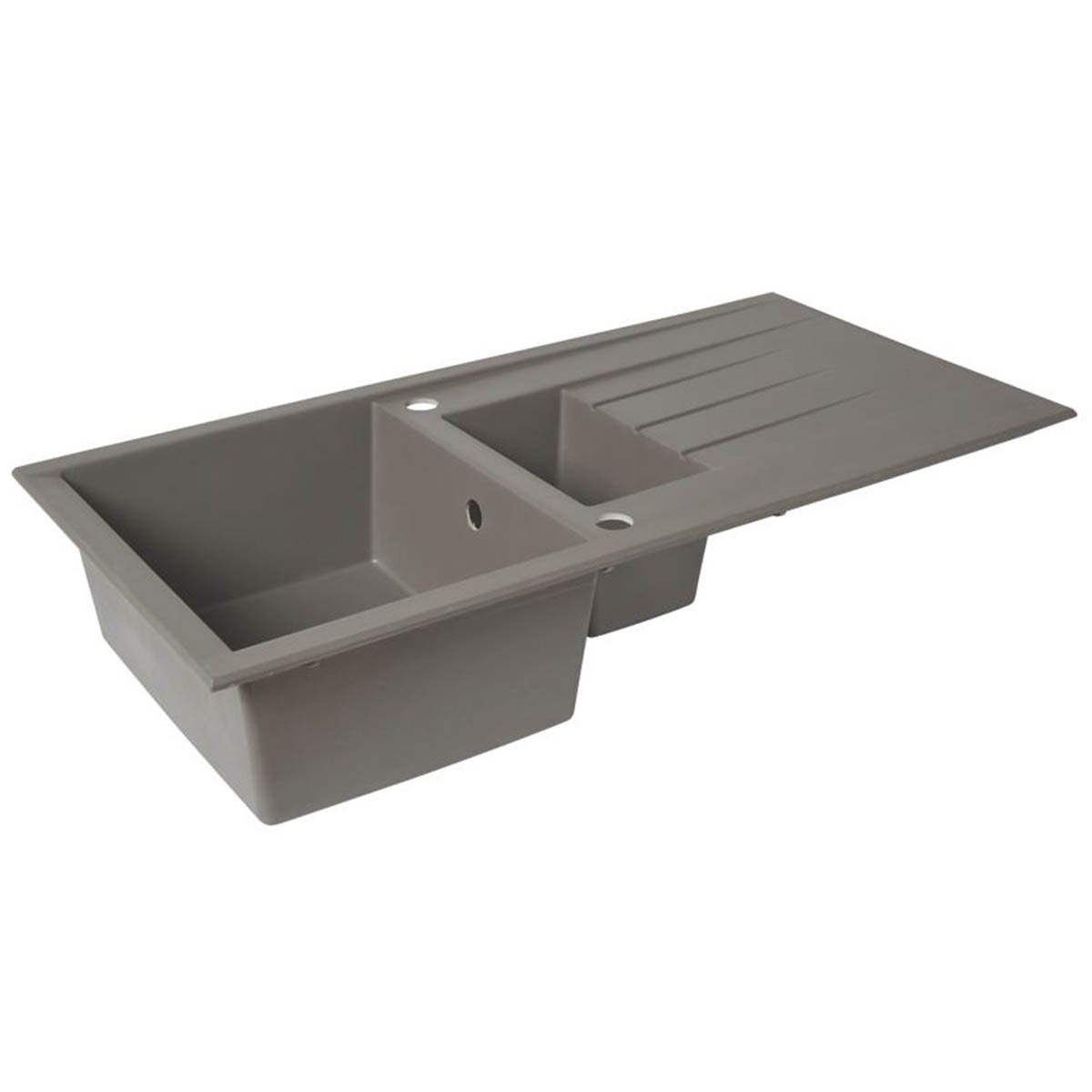 Kitchen Sink Reversible Drainer Rectangular 1.5 Bowl Grey Inset 100x50cm - Image 1