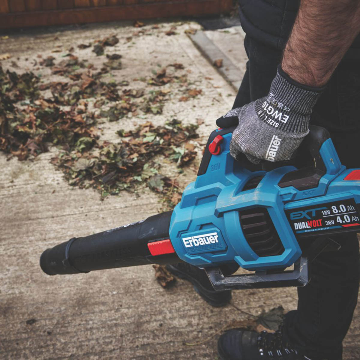 Erbauer Leaf Blower Cordless 36V 4.0/8.0Ah Li-Ion ERT1028GBL Garden Snow Dust - Image 4
